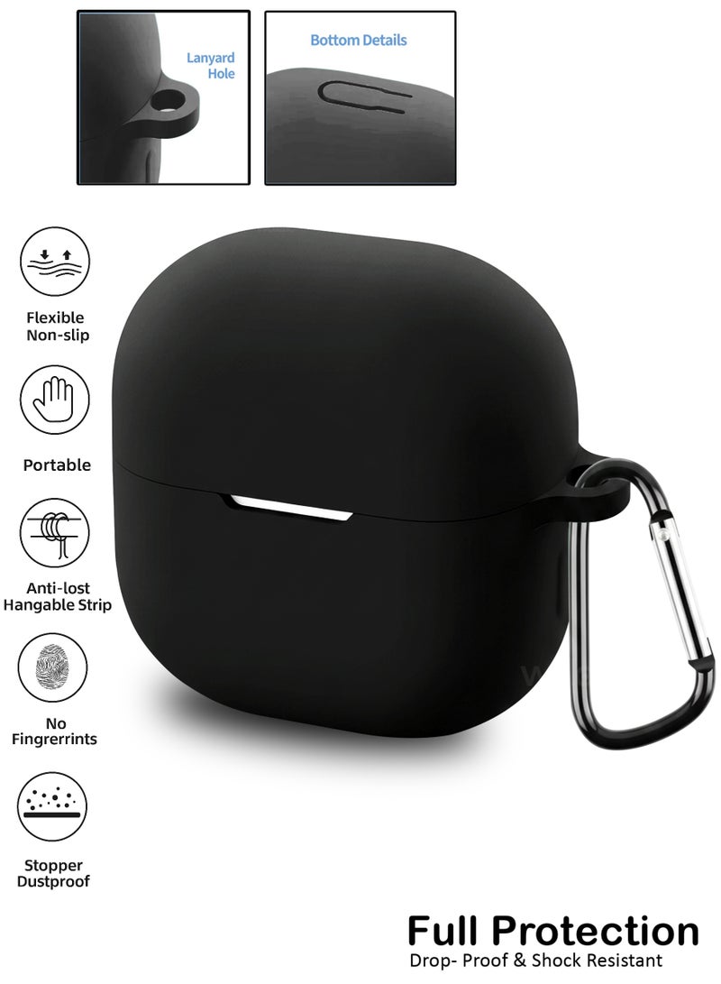 جراب سيليكون لهاتف هواوي فري كليب 2 | متوافق مع هواوي فري كليب 2 | غطاء حماية كامل مقاوم للصدمات لهاتف هواوي فري كليب 2 مع حلقة مفاتيح (لا يشمل سماعات أيربودز) - أسود - Image 5